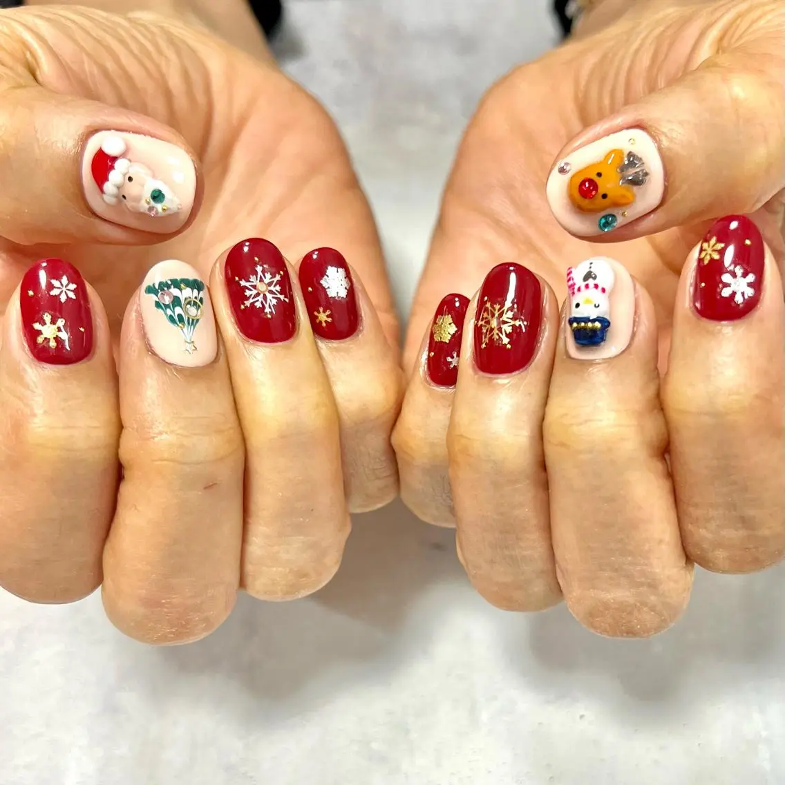 ネイル アートネイル ワンカラーネイル 冬ネイル クリスマス ステラ marikominoのネイルデザイン