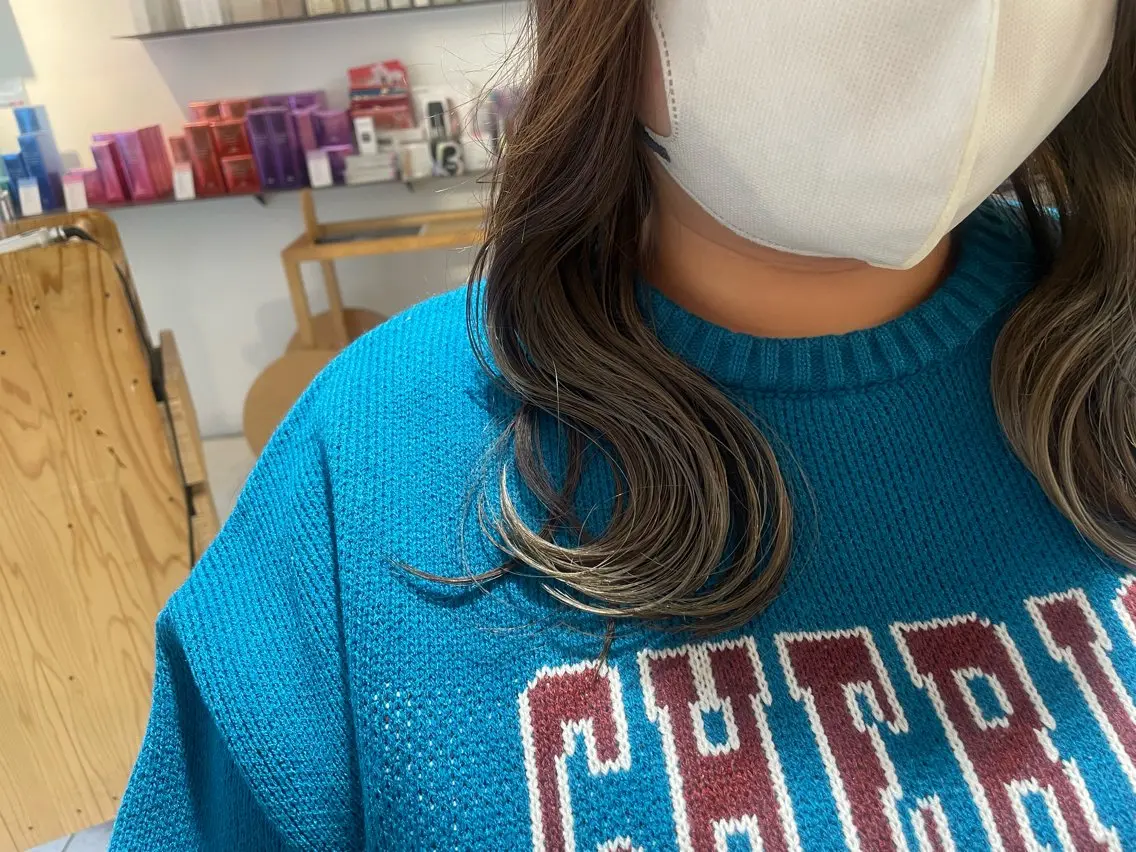 セミロング カラー アッシュ アッシュブラウン ブラウンカラー グレージュ カット ヘアカラー 福田千尋/インナー カラー/縮毛矯正のヘアスタイル