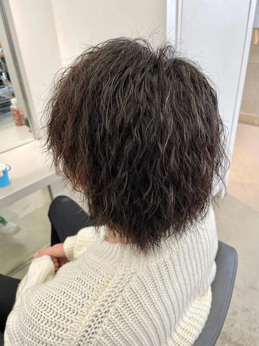 ロング パーマ メンズ カット パーマ 飯牟田/メンズパーマ ブリーチ/GEAR.のヘアスタイル