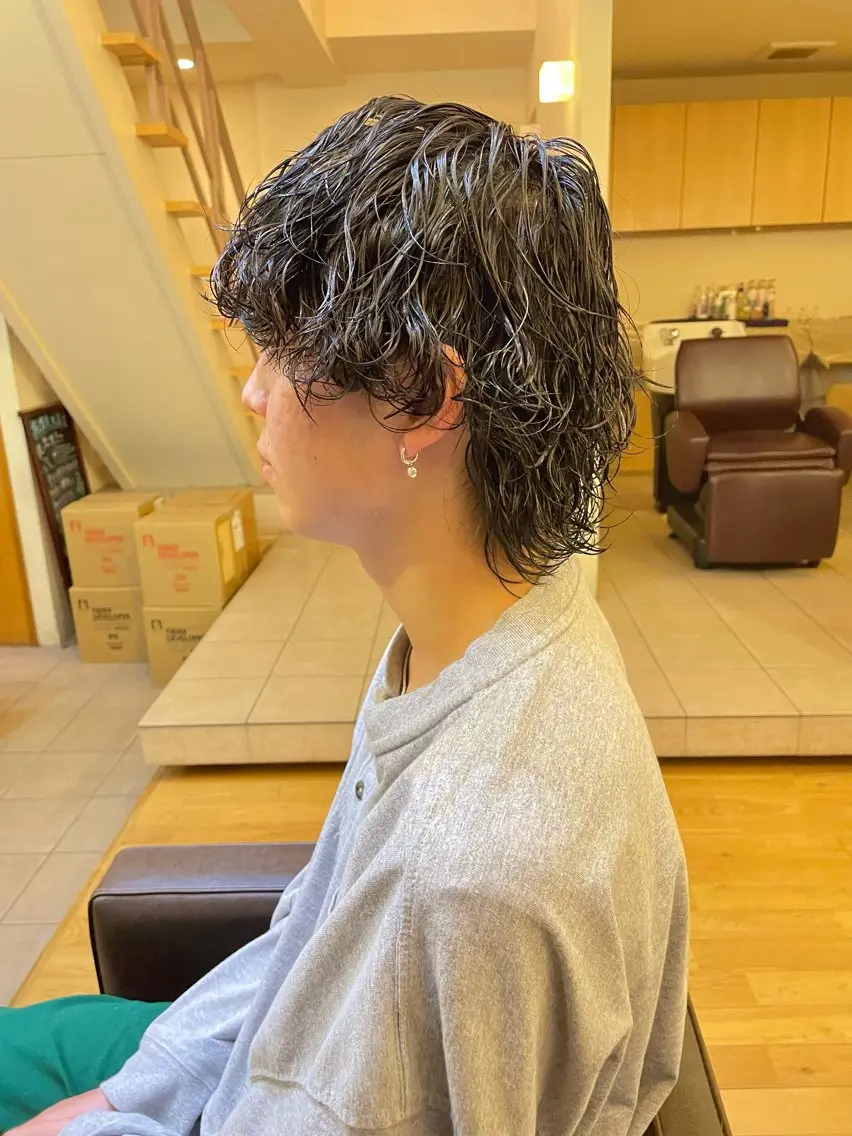 パーマ メンズ カット パーマ トリートメント 村松 寛太のヘアスタイル