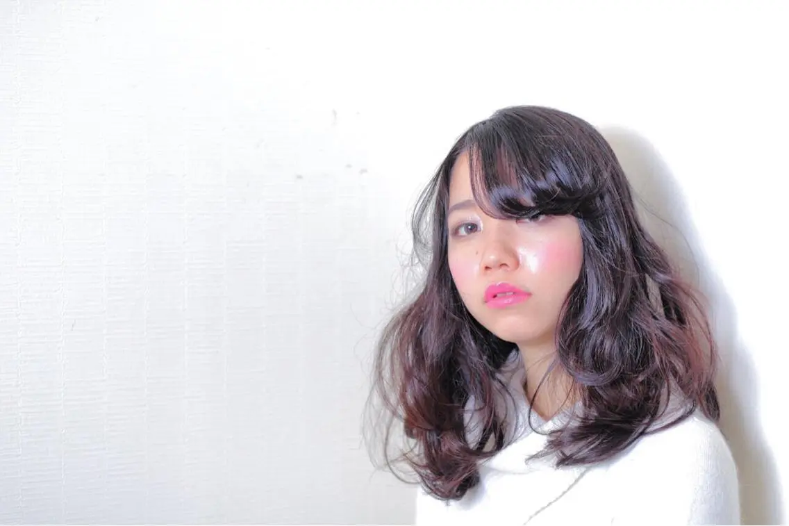 セミロング パーマ 顔周りカット レイヤーカット 武田 清久のヘアスタイル