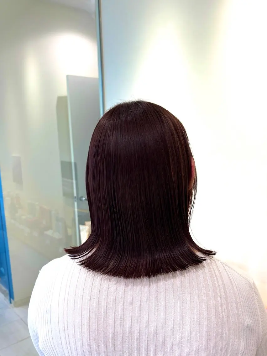 カラー ピンクカラー バイオレットカラー emu minekoのヘアスタイル