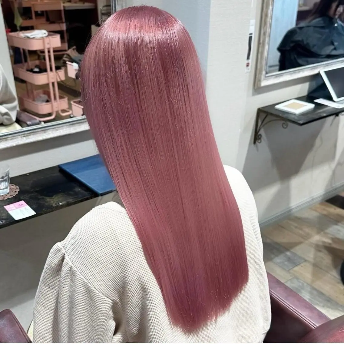 ロング ボブ ハイライト 髪質改善 韓国風ヘア レイヤーカット .5 by soleil 小松店のヘアスタイル