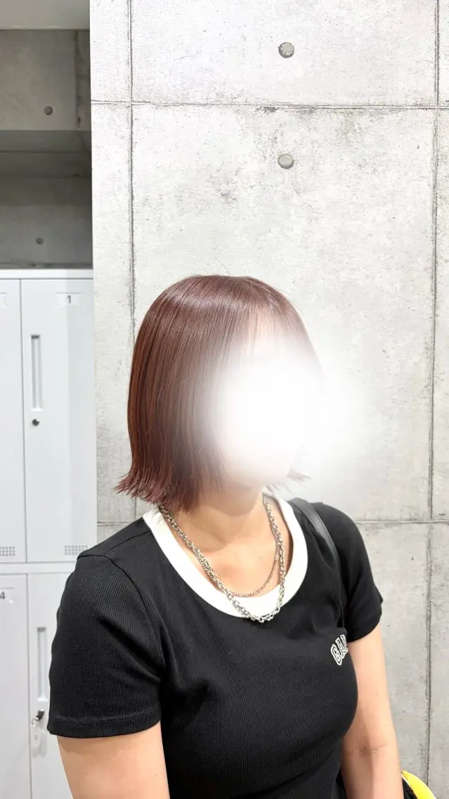 ミディアム レッドブラウン カット ヘアカラー 🩵AKIHO🩵 モデル募集のヘアスタイル