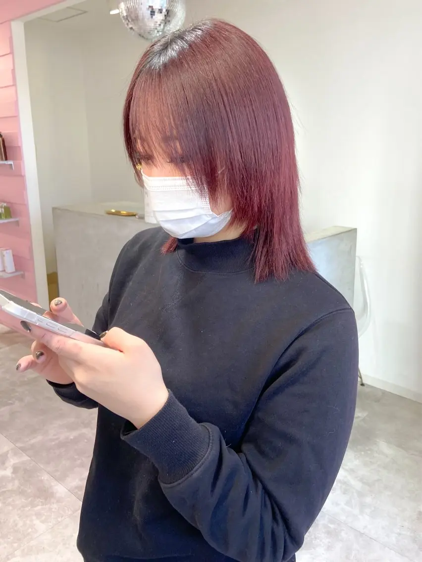 ミディアム カラー ブリーチ ダブルカラー ブリーチなしカラー レッドカラー 🌼似合わせのプロ 心斎橋/rena🌼のマツエク・マツパデザイン