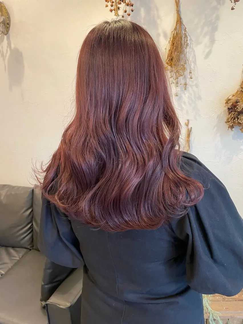 セミロング カラー カシス レッドカラー ヘアカラー m ā l o.🌷 サカモトマイコのヘアスタイル