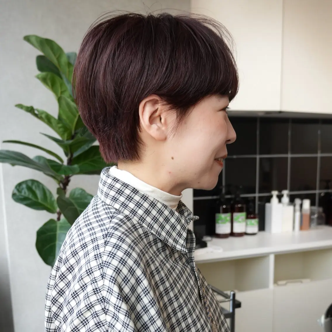 ショート カット ヘアカラー トリートメント 本日予約可/髪質改善 四条/オカジマのヘアスタイル
