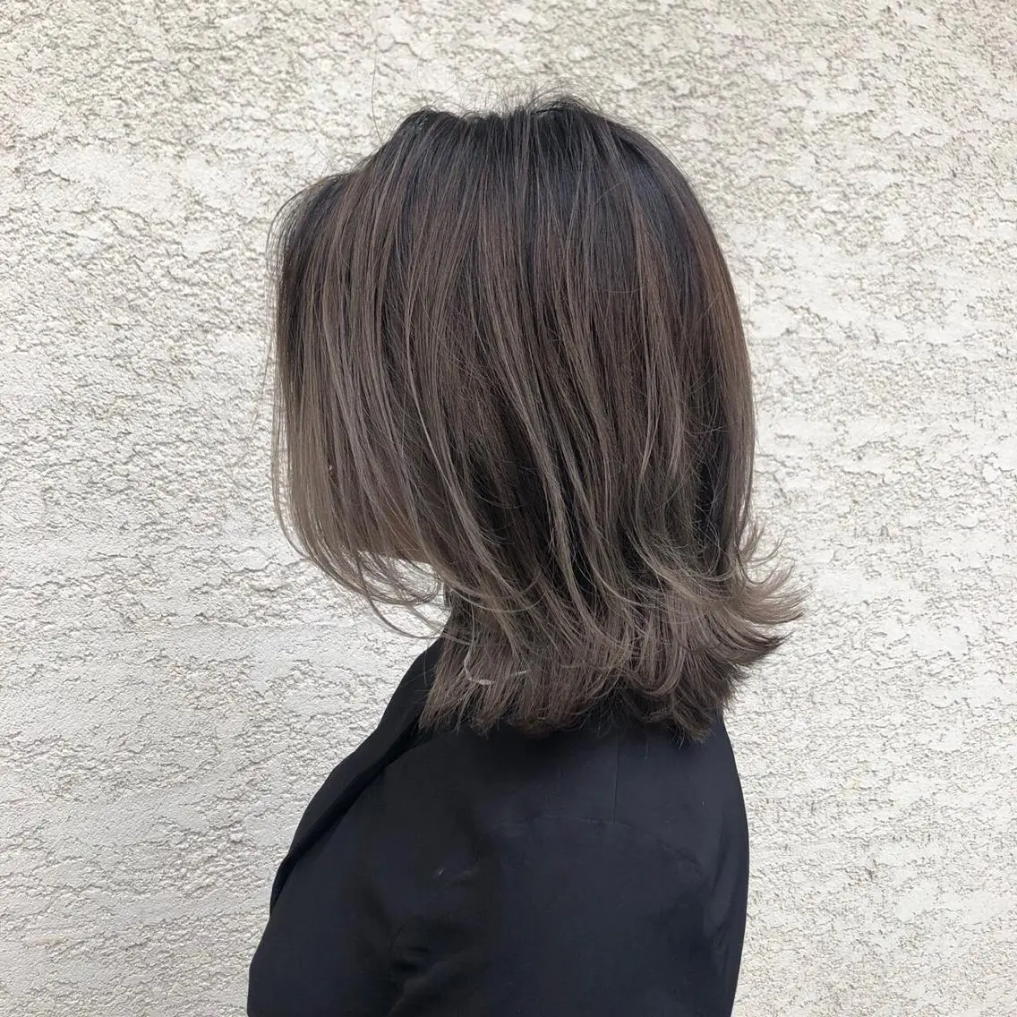 ミディアム カラー ニュアンスパーマ/ レイヤー/茶屋町のヘアスタイル