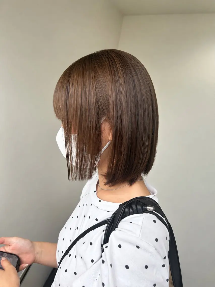 カラー ベージュカラー 透明感カラー ボブ 末廣 結音のヘアスタイル