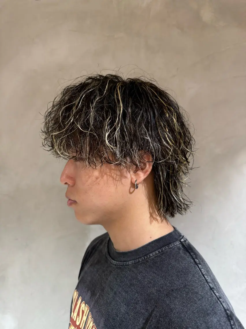 ショート パーマ メンズ メンズパーマ 波巻きパーマ 横浜/レイヤー/ カネコのヘアスタイル