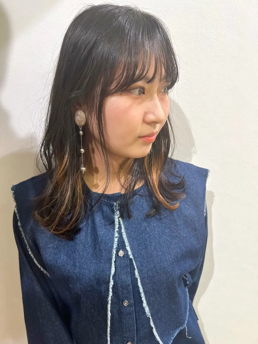 ミディアム カラー カット ヘアカラー トリートメント 艶ベージュ/オリーブ カラー🫒airiのヘアスタイル