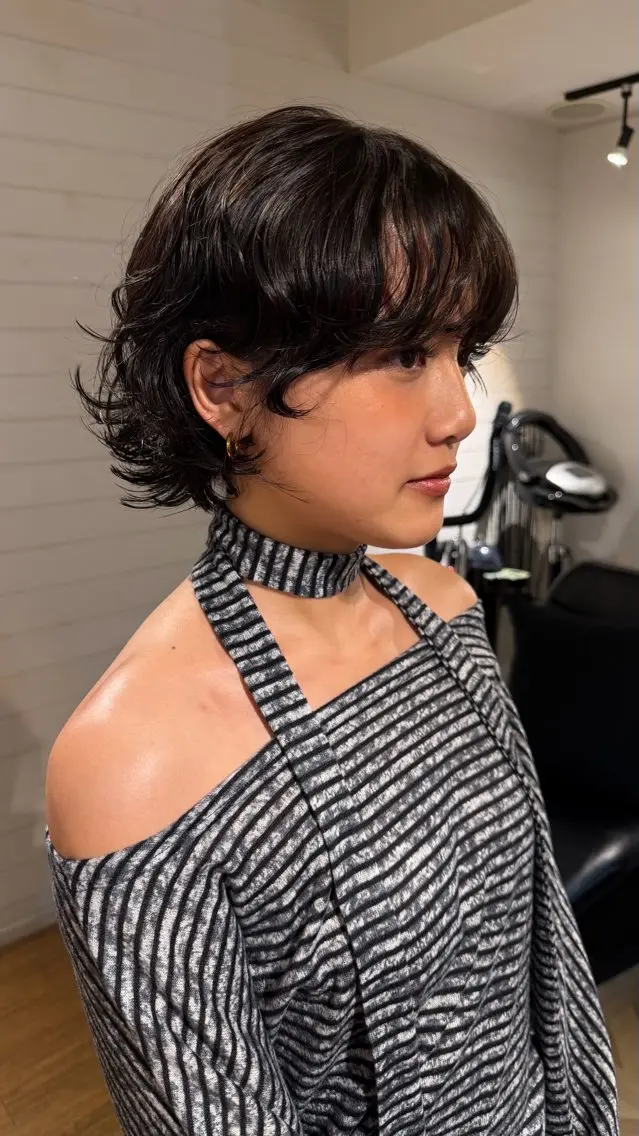 ショート パーマ くせ毛 KAEDE NAGATAのヘアスタイル