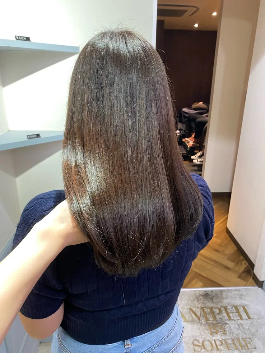 セミロング 髪質改善 トリートメント カット ヘアカラー トリートメント GINZARay2 風本朱里🐥のヘアスタイル