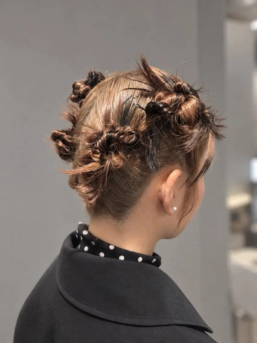 ミディアム ヘアアレンジ ボブ ヘアセット かけだ まゆのヘアスタイル