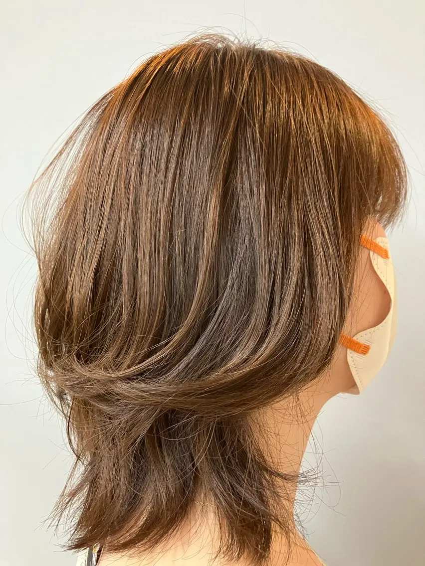 ミディアム カラー ブラウンカラー イルミナカラー 佐藤 知子のヘアスタイル