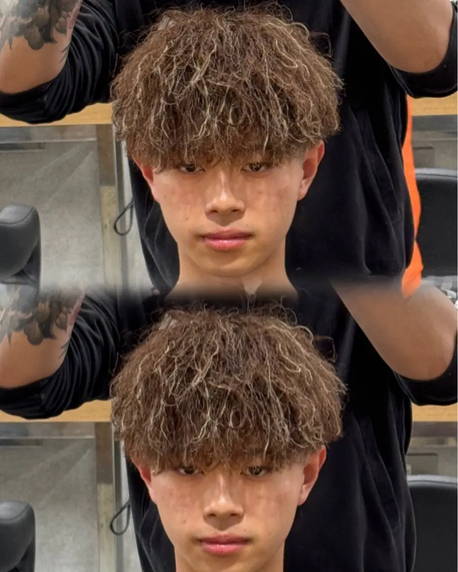 ショート カラー パーマ メンズ カット ヘアカラー パーマ 🔥メンズ 特化🔥菊水皐暉🔥のヘアスタイル