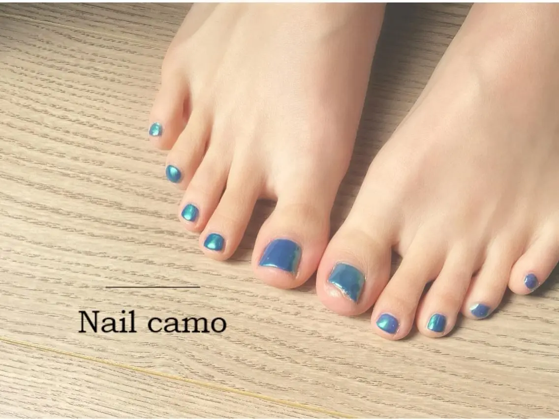 ネイル ブルー ワンカラーネイル 🌟Nail camo🌟のネイルデザイン