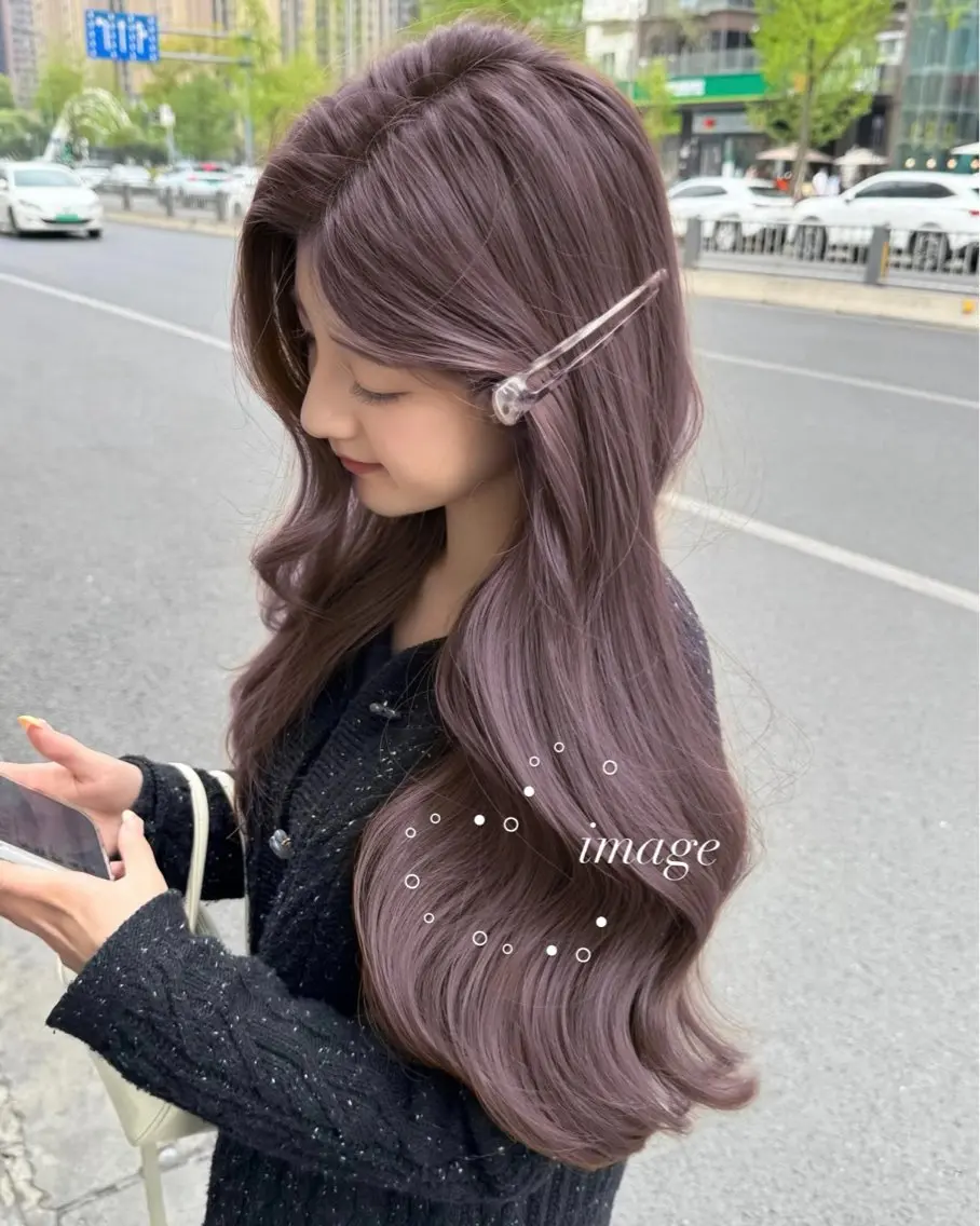 ロング ヘアカラー トリートメント 淡色ラベンダー♡ ニーナ🎀🦙のヘアスタイル