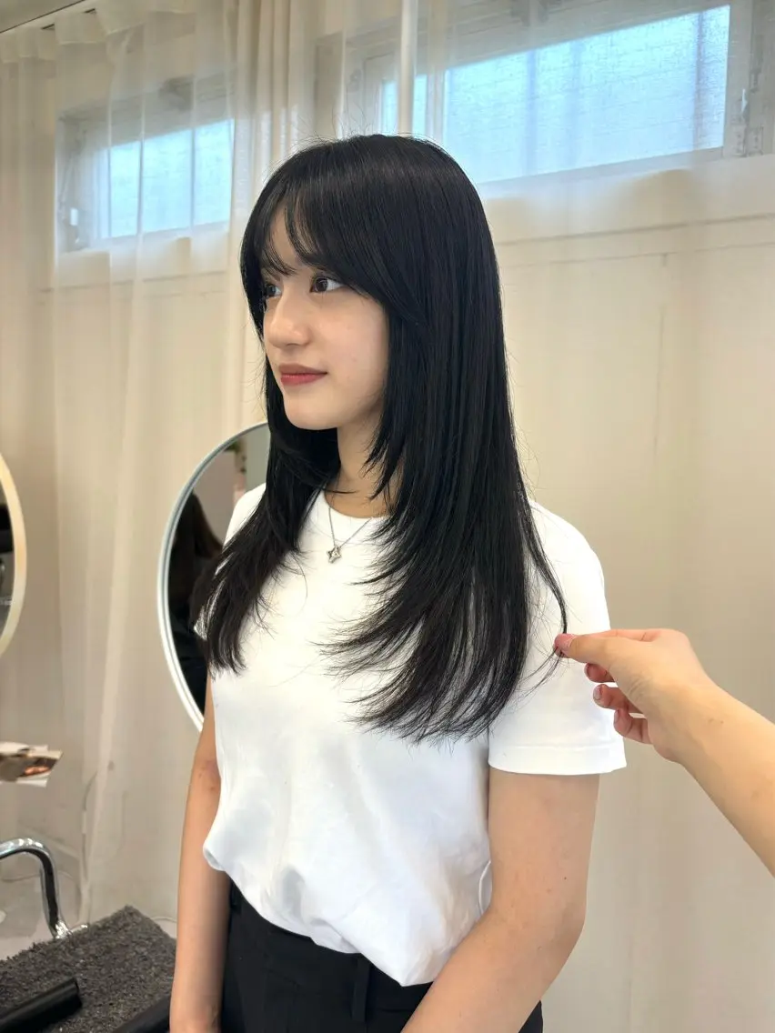 ロング 韓国風ヘア レイヤーカット カット 韓国レイヤー/ヘア カラー🎀ayamiのヘアスタイル