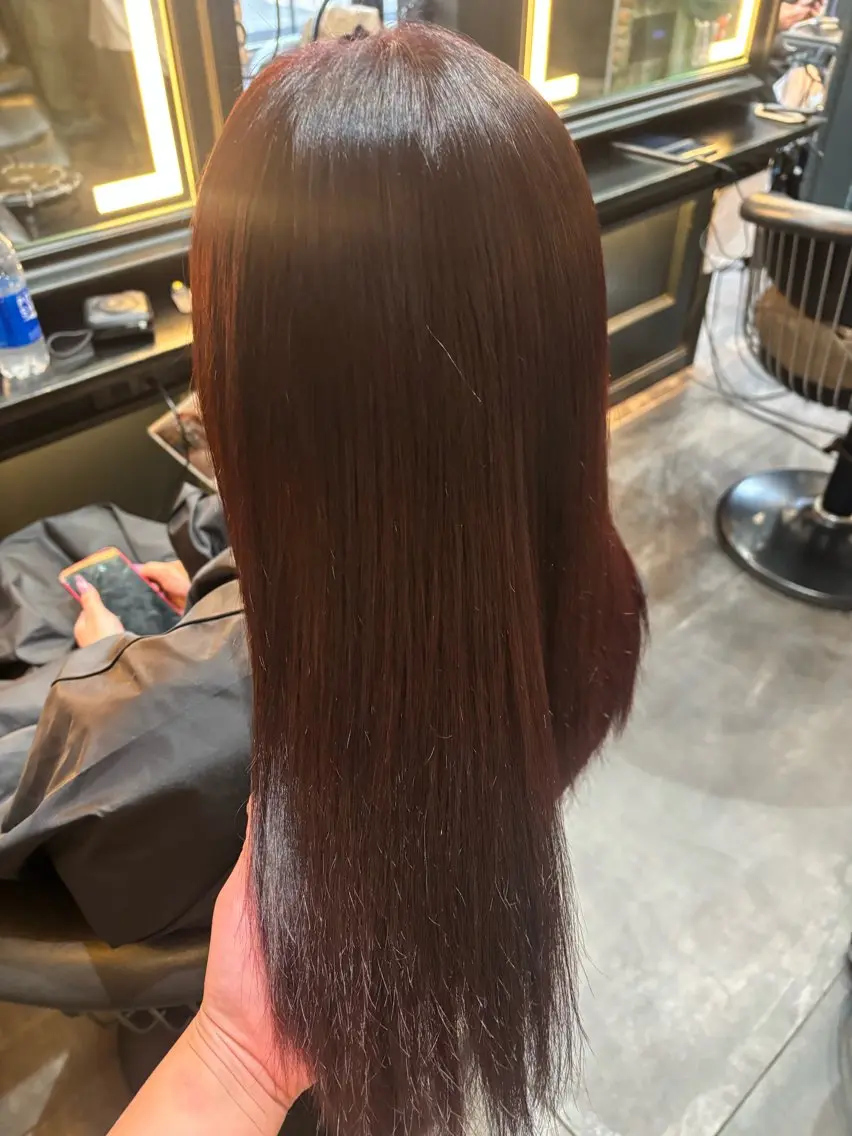 セミロング カラー 縮毛矯正 ミナ 𖤐 ̖́-のヘアスタイル