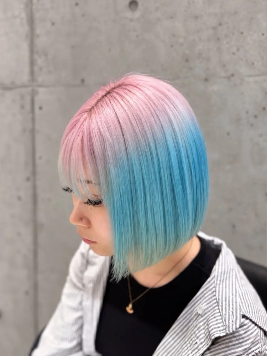 ショート カラー ピンクカラー ツートーンカラー ヘアカラー 👑ハイトーン👑髪 質改善👑だいとのヘアスタイル
