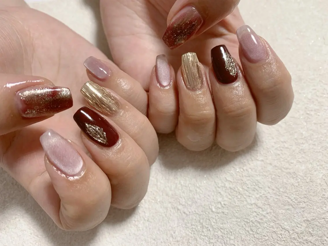 ネイル ジェルネイル 韓国ネイル マグネットネイル メンズネイル ミラーネイル kiki nail たまプラーザのネイルデザイン