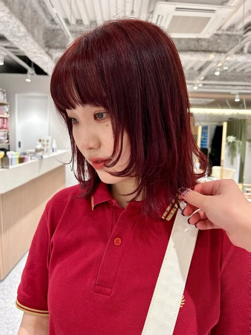 ミディアム レイヤーカット ヘアカラー hair&eye🎀 /momoKaのヘアスタイル