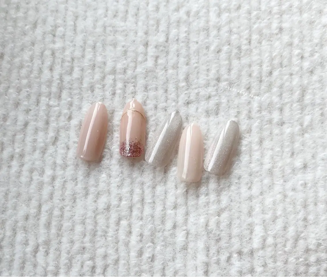 ネイル ジェルネイル マグネットネイル ミラーネイル パラジェル ピンク sunny nailのネイルデザイン