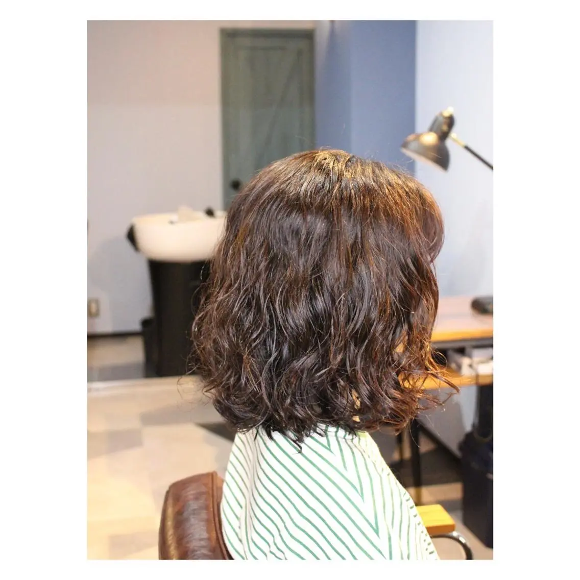 ミディアム パーマ 中野 誠子のヘアスタイル