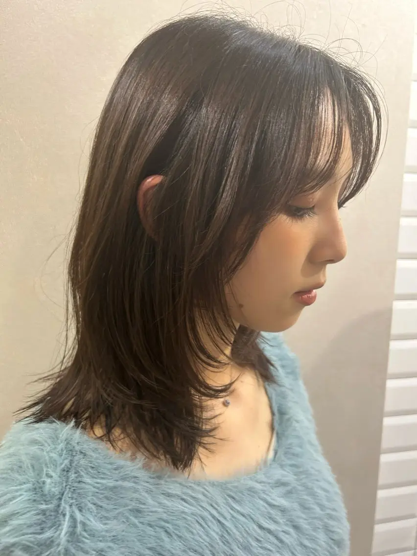 ミディアム カラー 韓国風ヘア レイヤーカット カット トリートメント hubhair レイヤー/透明感のヘアスタイル