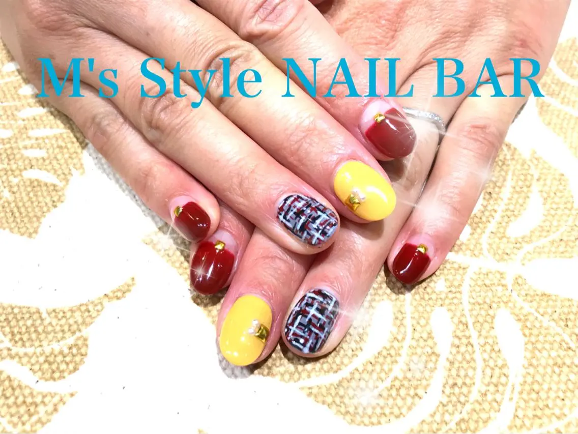 ネイル ツイードネイル ハンドネイル M's Style NAIL BARのネイルデザイン
