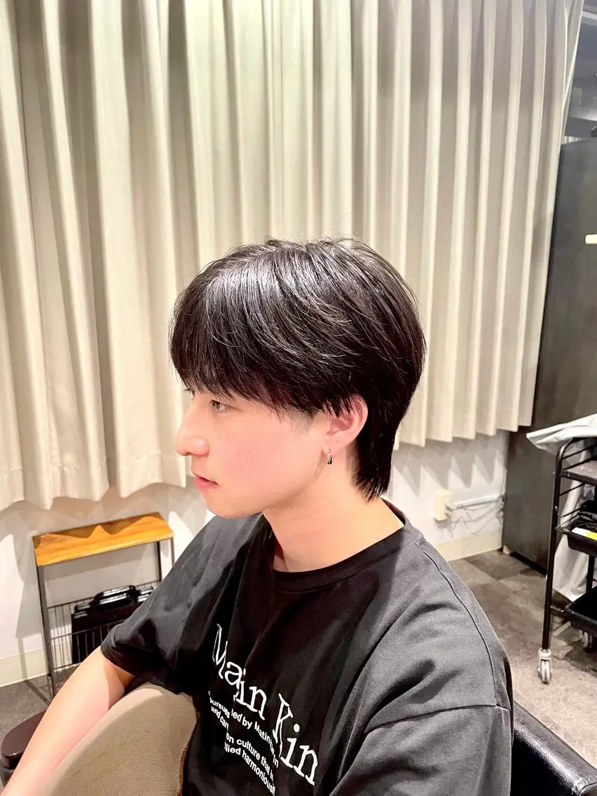 メンズ マッシュ シースルーマッシュ メンズウルフカット ウルフカット est-r. Shionのヘアスタイル