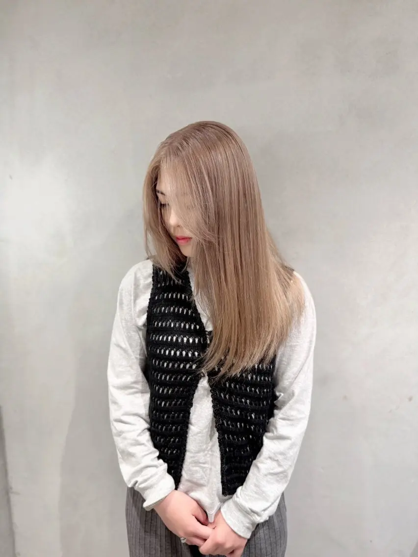 ロング カラー ヘアカラー 💛ブリーチカラー /ブリーチ縮毛💛のヘアスタイル