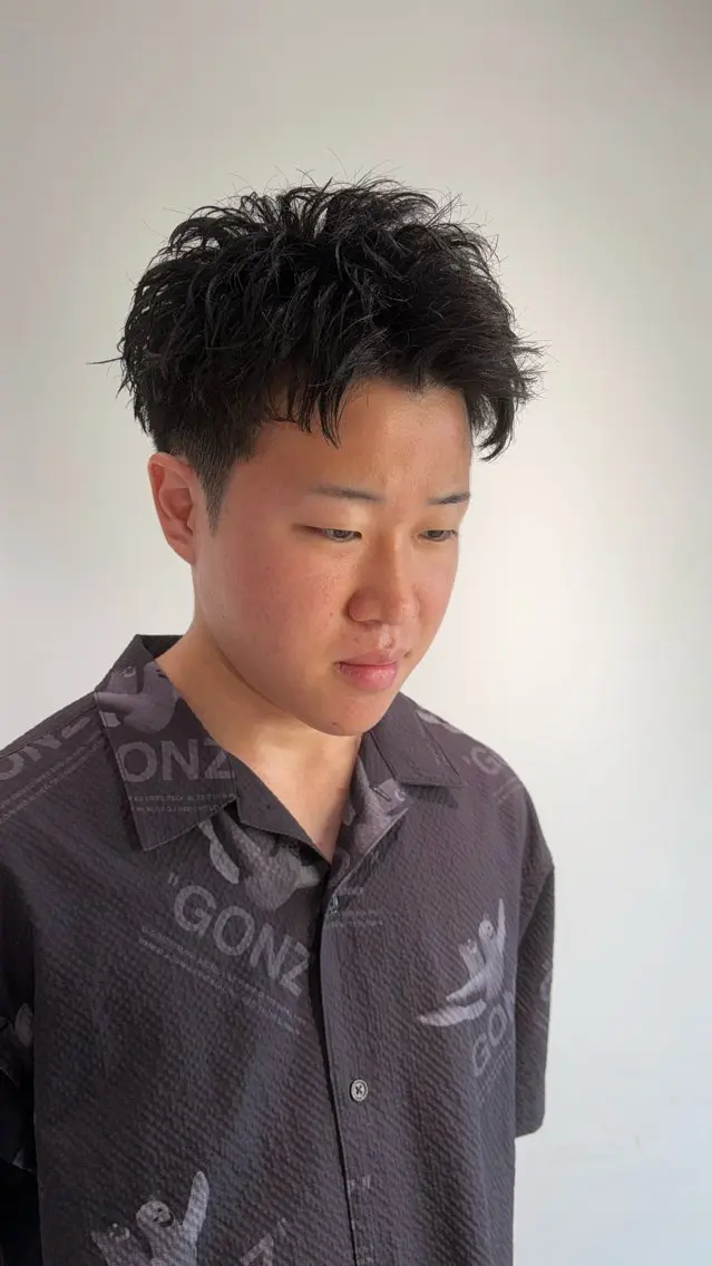 ショート パーマ メンズ メンズパーマ カット パーマ 高橋 周のヘアスタイル