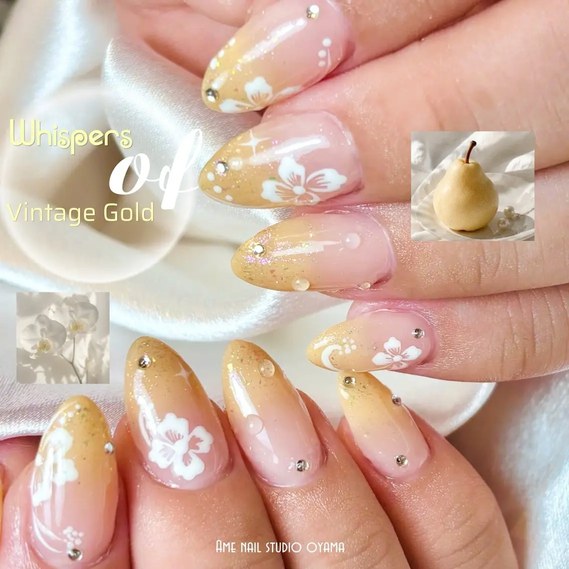 ネイル ゴールド グラデーション ラメ(グリッター) ハンドネイル ハンドケア AME NAIL STUDIO小山店のネイルデザイン