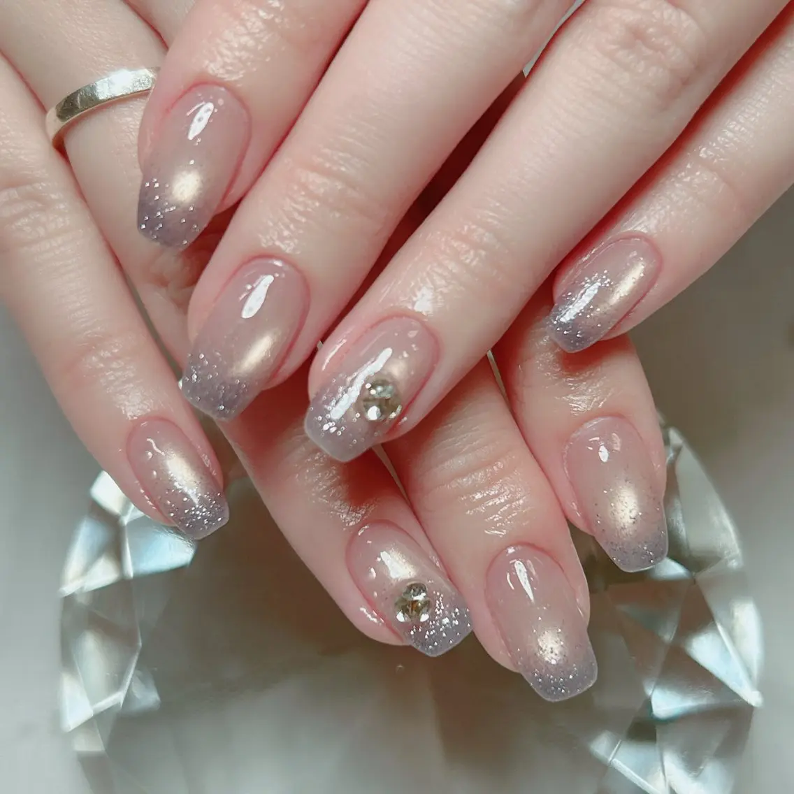 ネイル グラデーション ラメ(グリッター) ラメグラデーション マグネットネイル ハンドネイル Cute Tips nailのネイルデザイン