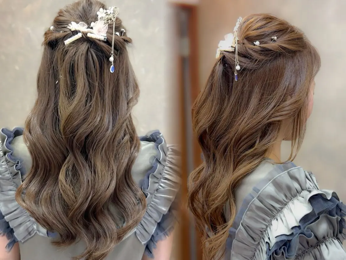 ヘアアレンジ ハーフアップ 結婚式・ブライダル 柏 康孝のヘアスタイル