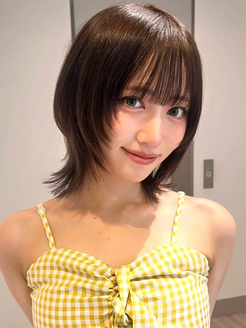 ショート カラー カット ヘアカラー トリートメント 小顔・顔まわり🦋 ウルフ❤︎ ͛めいのヘアスタイル
