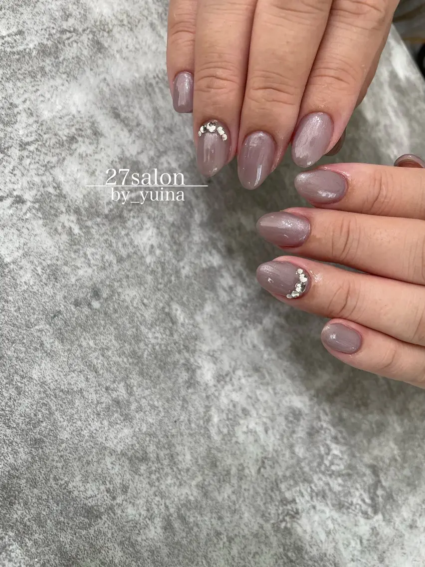 ネイル パープル ハンドネイル 27salon yuinaのネイルデザイン