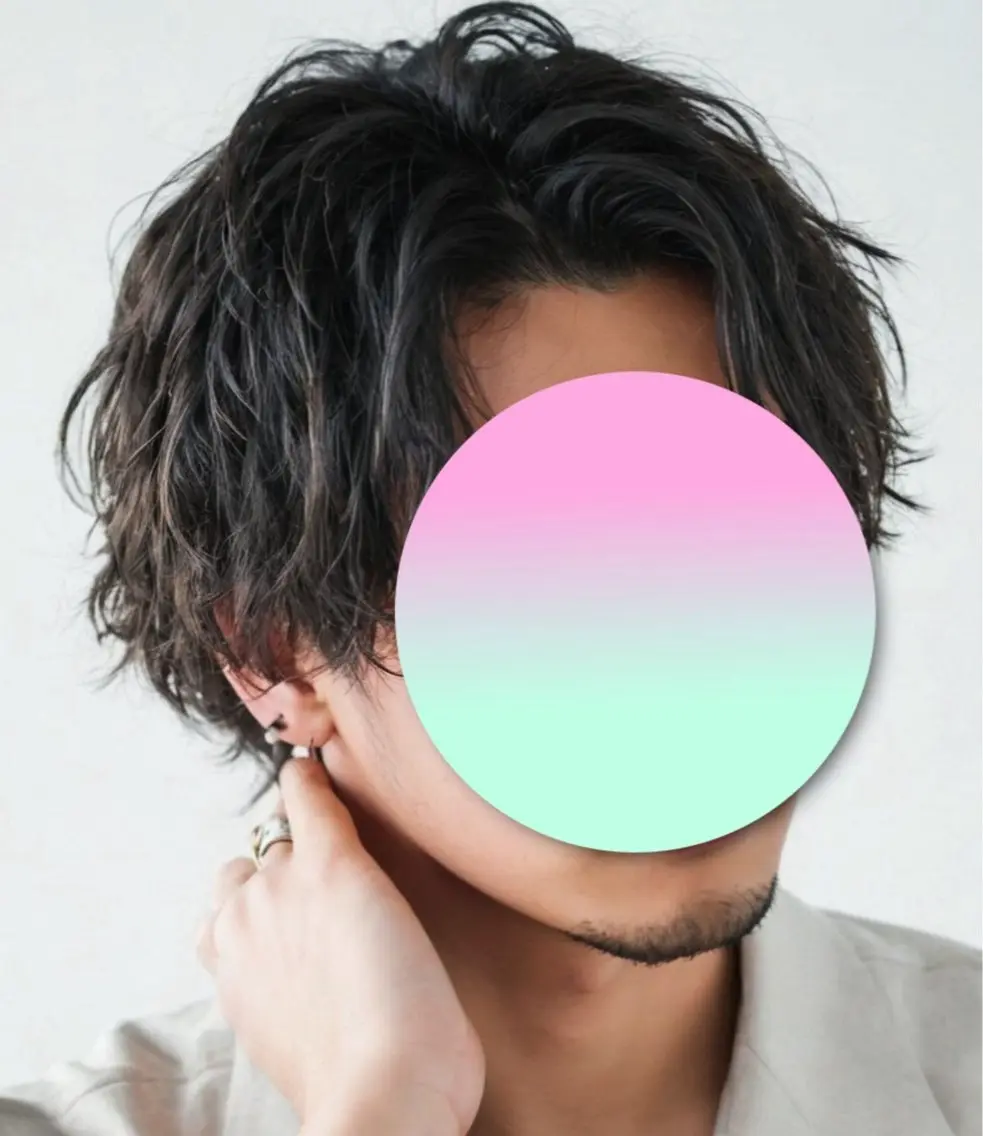 パーマ メンズ センターパート メンズパーマ スパイラルパーマ カット パーマ 田中 さとしのヘアスタイル