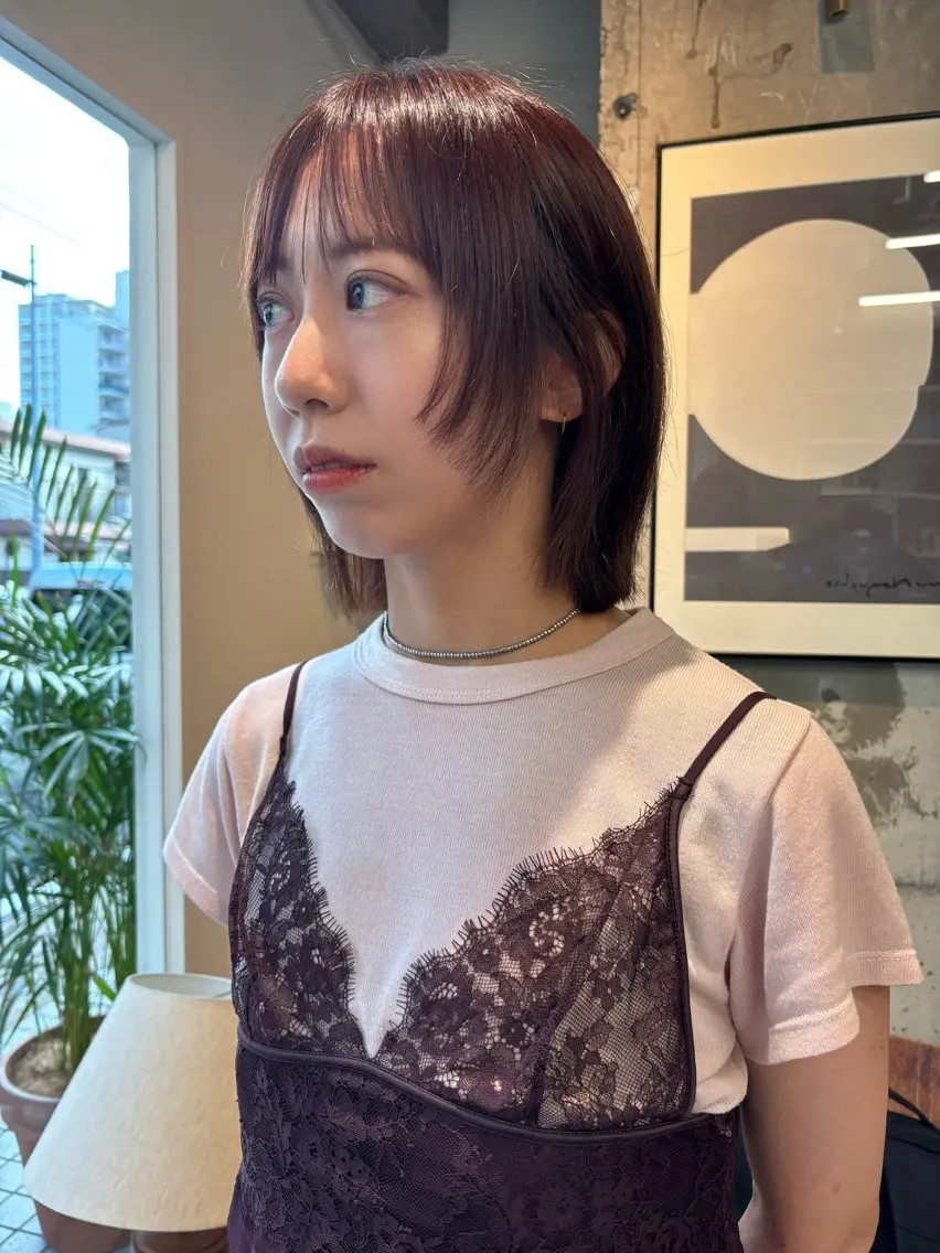 ミディアム カラー カット ヘアカラー 永田 愛莉のヘアスタイル