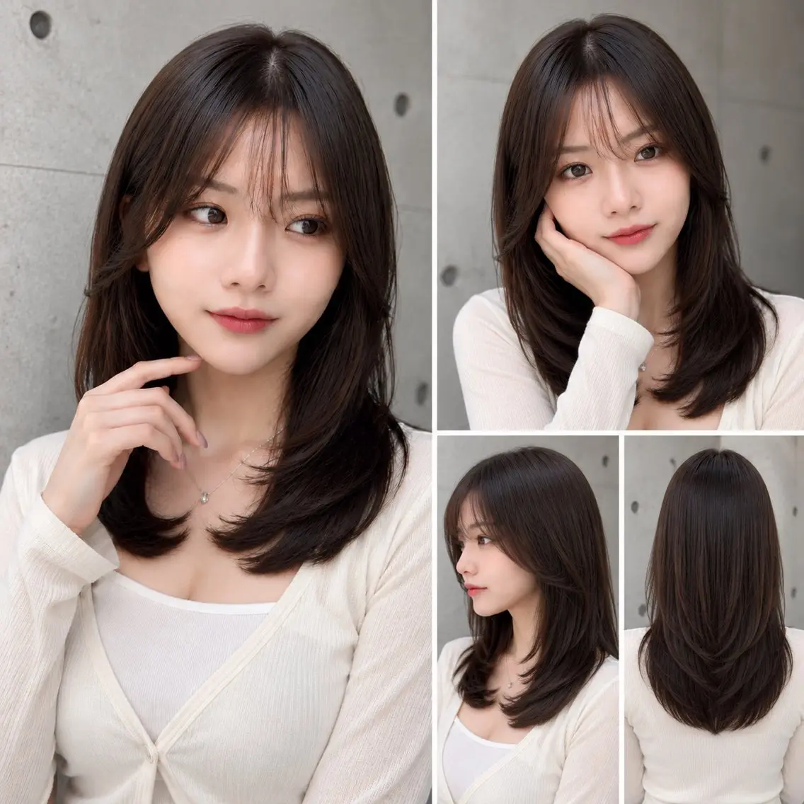 ミディアム カラー カット ヘアカラー トリートメント 🦋韓国風レイヤー/ 艶髪矯正🦋凛太郎のヘアスタイル