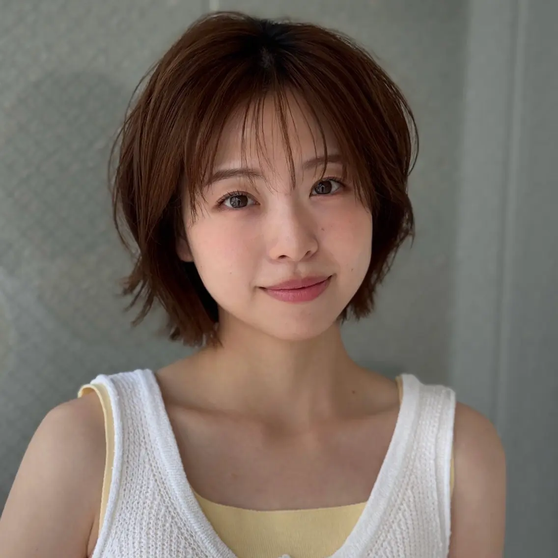 ショート メンズ、ボブパーマ/ 透明感カラー/下村伯のヘアスタイル