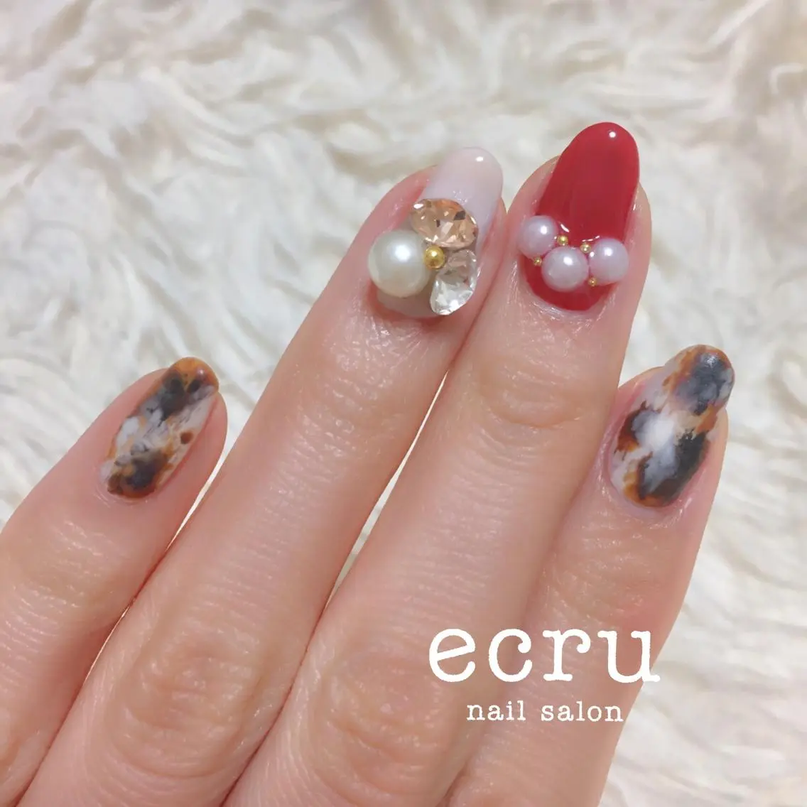 ネイル アートネイル ジェルネイル ecru nail 長谷川まきのネイルデザイン