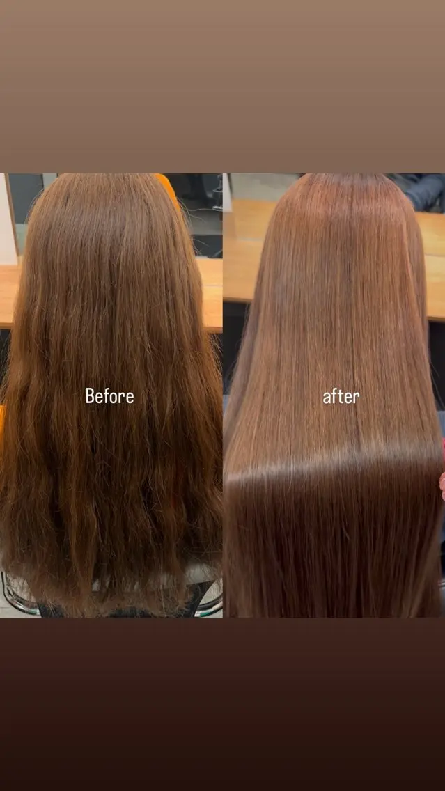 セミロング パーマ ストレートパーマ いれい すずかのヘアスタイル