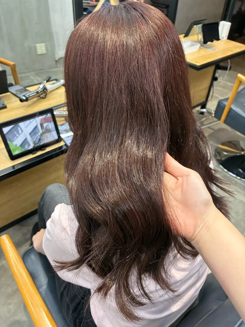 カラー ブラウンカラー ピンクカラー ヘアカラー トリートメント 暖色/艶髪/梅田 🤍Shinobuのヘアスタイル