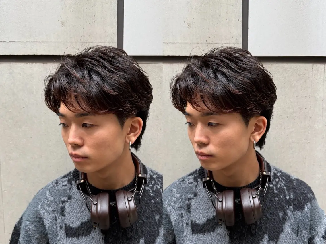 ショート メンズ シャドウパーマ/ピン パーマ/だいじゅのヘアスタイル