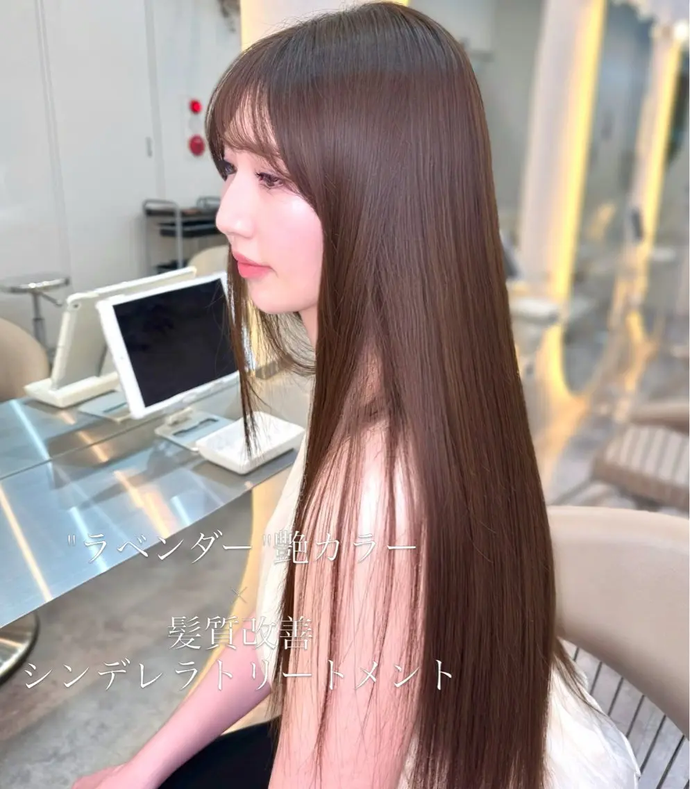 ロング 髪質改善 トリートメント カット ヘアカラー 韓国トレンド💓‪ 阿部あんじゅのヘアスタイル