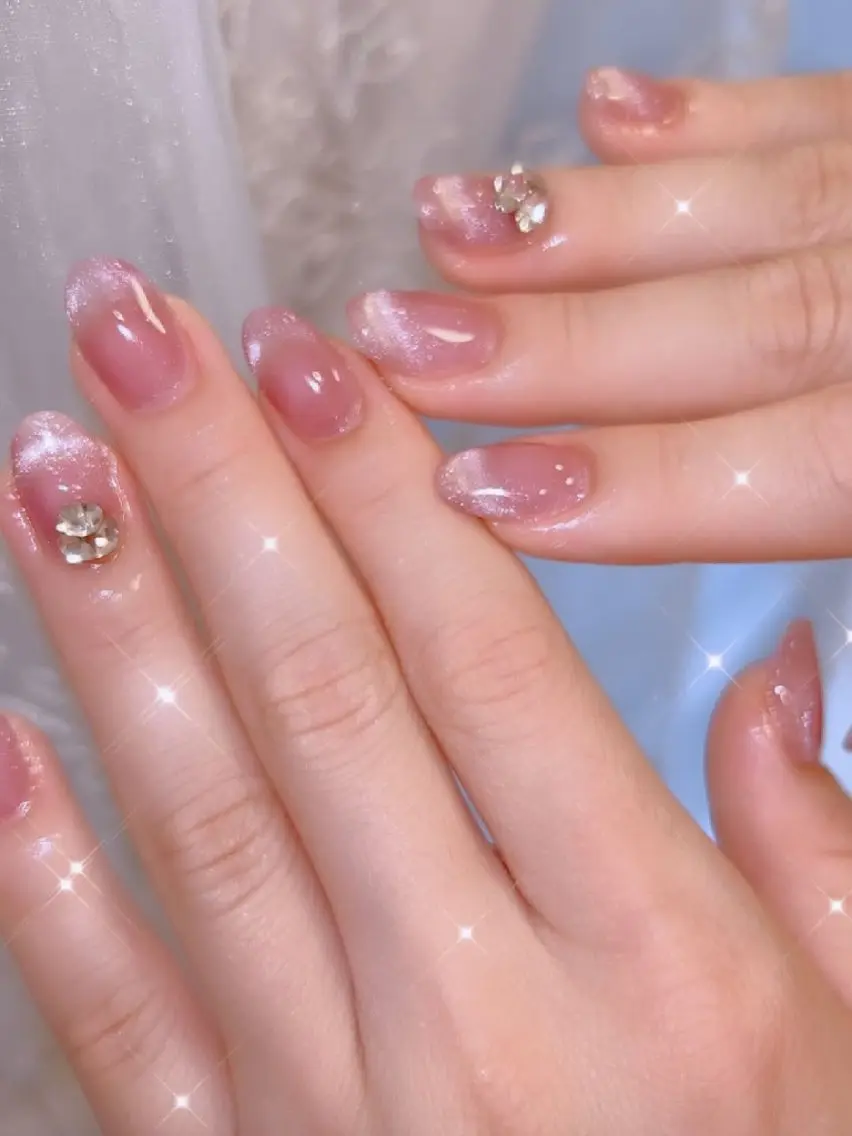 ネイル 長さ出し ジェルネイル 韓国ネイル マグネットネイル ニュアンスネイル ハンドネイル I LOVE ME NAIL.｡.:*♡のネイルデザイン