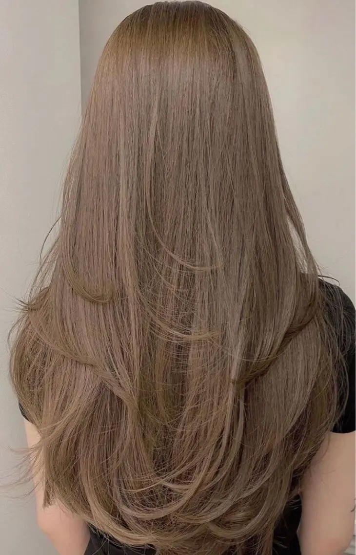 ロング カラー ヘアカラー 🍒モテ暖色カラー × うる艶✧ ゆなのヘアスタイル
